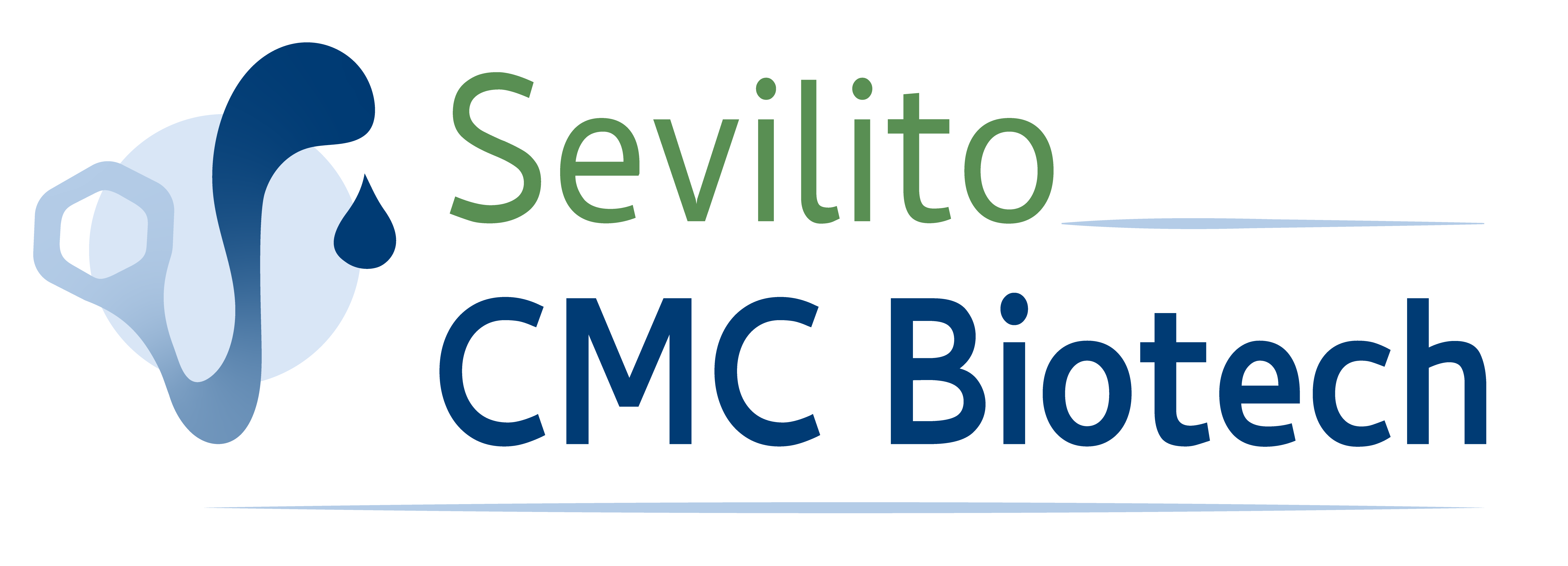 Sevilito CMC Biotech logo illustrating biotechnology lab to clinic process